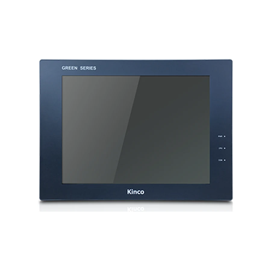 Kinco GH104E 10.4-inch HMI panel, front view, dark bezel and right-side indicator lights
