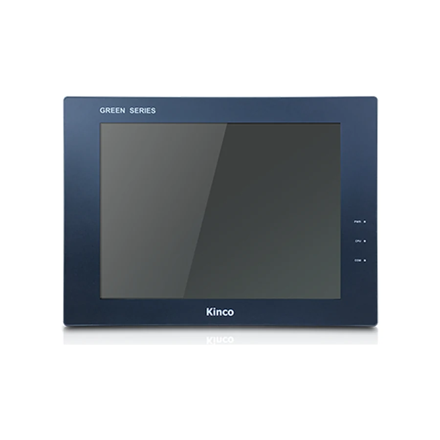 Kinco GH150E 15-inch HMI panel, front view, dark bezel and right-side indicator lights