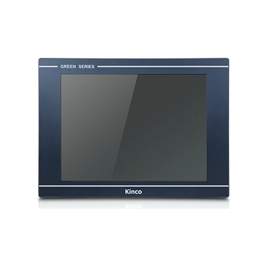 Kinco GL150E 15-inch HMI panel, front view, dark bezel with silver horizontal trim